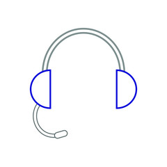 vector icon, in the form of headphones with microphone