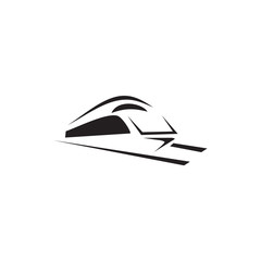 Futuristic train logo design vector template