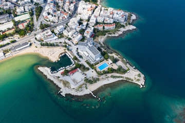 Panoramic aerial view of Kavala, Greece.