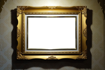 old frame on white background