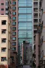 Fototapeta premium Facade Hong Kong Residential Buildings