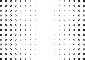 Abstract halftone dotted background. Monochrome pattern with dot, torus, circles.  Vector modern pop art texture for poster, site, business card, postcard, grunge art, label, cover, sticker