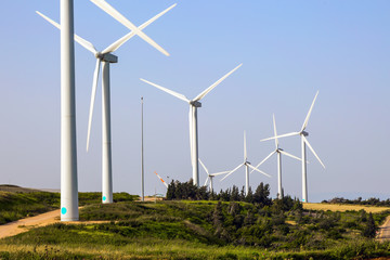 Fototapeta premium The wind farm on Mount Gilboa