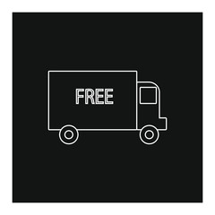 vector icon, free shipping van