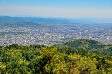 Fototapeta na wymiar 京都一周トレイル　北山コース　展望台からの眺め