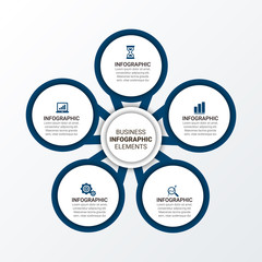 Vector infographic design, structure chart, presentation template. Editable stroke and global swatches.