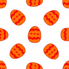 Fototapeta na wymiar Seamless pattern Easter egg decorated. Traditional food for the Orthodox and Catholic holidays. Happy easter. Suitable as wrapping paper, print, textile. Colorful illustration