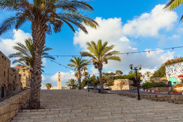 The wide stone erased steps