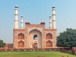 External Entrance to Akbar's tomb in Sikandra Agra Uttar Pradesh India