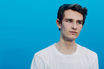 Obraz premium student on a blue background