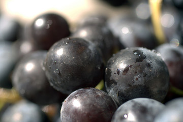 Close up shot of fresh red grapes