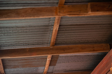 The old wooden roof looks shabby