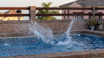 jump splashing pool