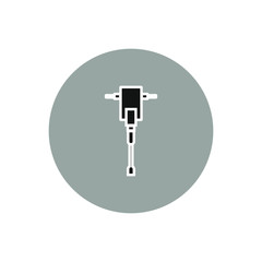 vector icon, mason hydraulic hammer