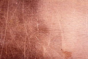 Scratched dirty dusty copper plate texture, old metal background