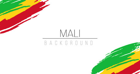 Mali flag brush style background with stripes. Stock vector illustration isolated on white background.