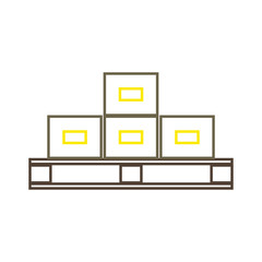 vector icon, wooden pallet for transport