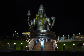 Lord Shiva at Murdeshwar Temple, Karnataka, India. Second-tallest Lord Shiva Statue. Holy places of the Hindus