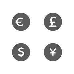 Money and currency icons set.