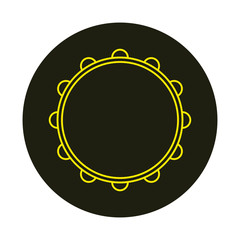 vector icon, tambourine musical instrument shape