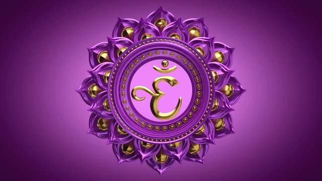 3d sahasrara crown chakra thousandfold rotating, pink esoteric looped background, spiritual symbol, spinning buddhist mandala seamless animation magical ornament loop, oriental sacred geometry concept