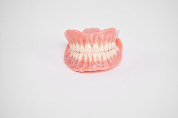 Dentures. Full removable denture. Isolate on white background