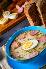 Easter in Polish: sour flour soup for Easter breakfast (Żurek)