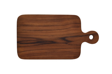 High angle view, Wood cutting board on white background.