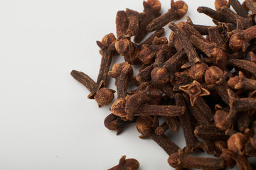 Dry cloves spice isolated on white background