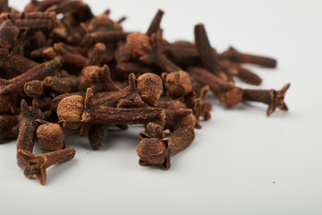 Dry cloves spice isolated on white background
