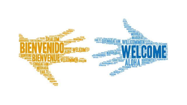 International Welcome Animated Word Cloud. Each word used in this word cloud is another language's version of the word Welcome. 