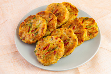 Mung-bean pancake which is called Bindaetteok