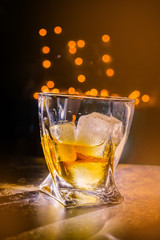 decanter and whiskey glasses