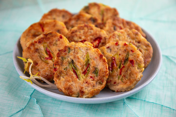 Mung-bean pancake which is called Bindaetteok