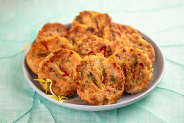 Mung-bean pancake which is called Bindaetteok