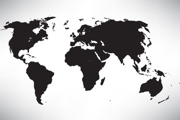 wold map in black on the white background