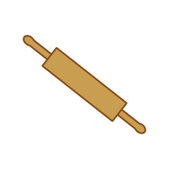 vector icon, kitchen wooden roller shape