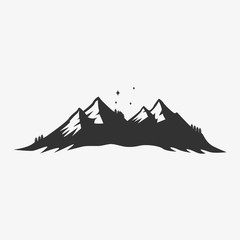 vintage mountain logo, icon and illustration
