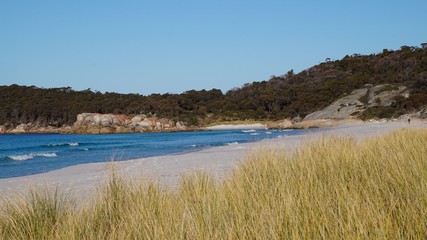 the spectacular red rocks bays of fire in tasmania, australia