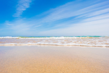 Fototapeta na wymiar Sandy beach and calm sea in the Canary Islands