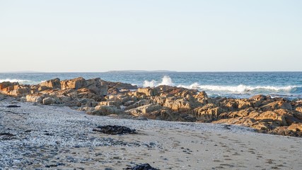 the spectacular red rocks bays of fire in tasmania, australia