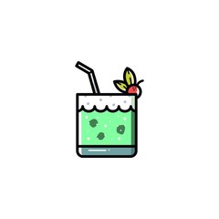 Cocktail line icon, outline vector sign, linear style pictogram isolated