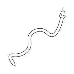 vector icon, with the shape of dangerous snake crawling