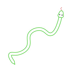 vector icon, with the shape of dangerous snake crawling