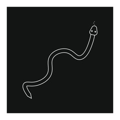 vector icon, with the shape of dangerous snake crawling