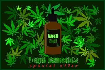 Vector illustration usable for the sale of legal weed products.