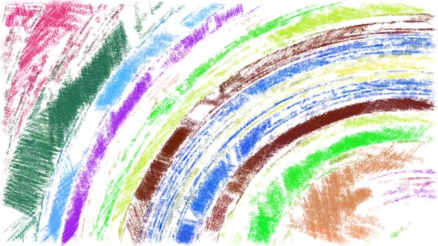 backdrop, background of abstract brush stroke texture pattern generating time lapse on digital painting illustration with color palette of multi color rainbow stripe