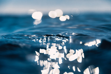 Blue waves in ocean. Water texture