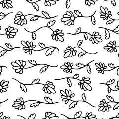 seamless set of design elements with flowers 