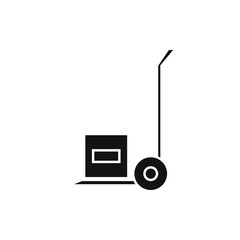 vector icon, shaped a cart to transport packages